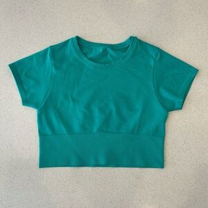 Aerie Teal Cropped Tee